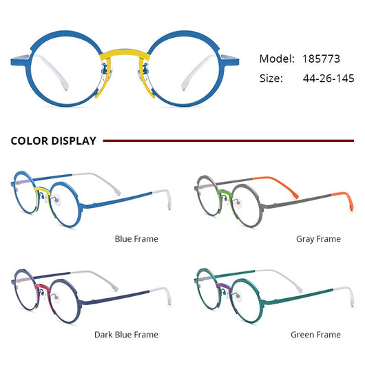 Lentes de Titanio Ultraligeros Multicolor para Miopía - Marco Óptico Redondo Unisex - Image 3