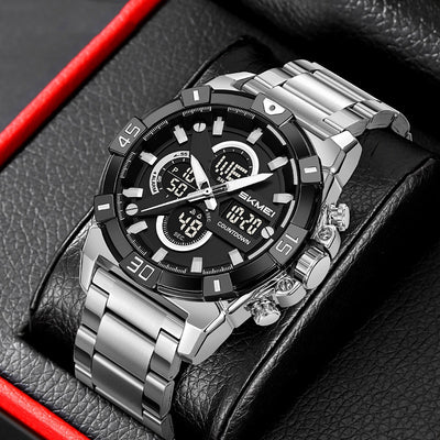 Reloj Cronógrafo Deportivo Electrónico para Hombre con Correa de Acero - Image 3