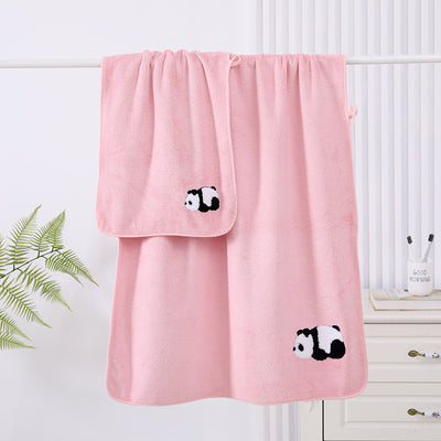 Fundas de Panda Bordado en Terciopelo Coral - Suave y Absorbentes - Image 3