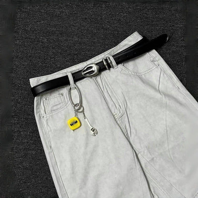 Cinturón de Denim con Hebilla Retro Plateada Tipo Bala - Image 3