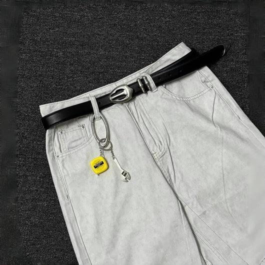 Cinturón de Denim con Hebilla Retro Plateada Tipo Bala - Image 3