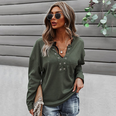 Suéter Tejido Holgado de Color Sólido para Mujer - Abrigo Trendy - Image 4