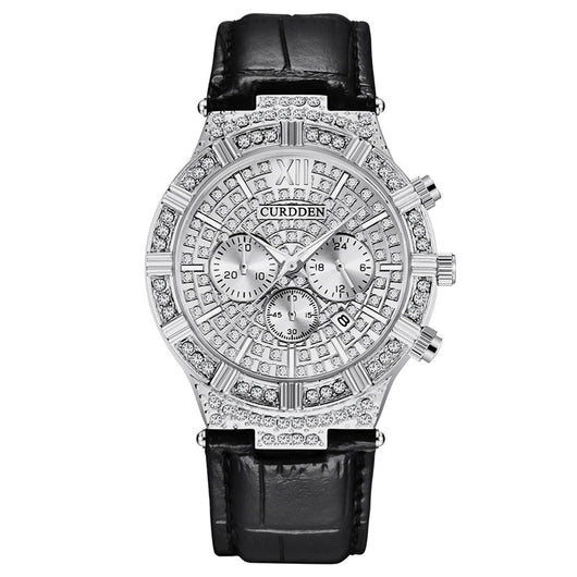 Reloj de Pulsera Hombre Elegante con Diamantes Incrustados y Tres Subdiales - Image 6