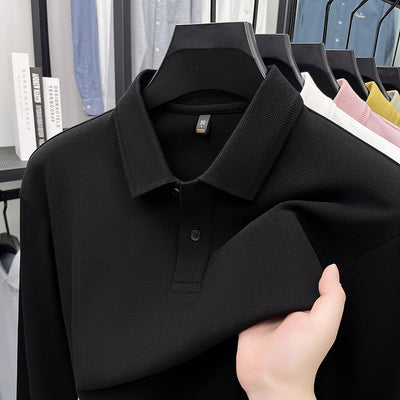 Polo de Algodón Mercerizado Manga Larga para Hombre - Ropa Casual Primavera Otoño - Image 7