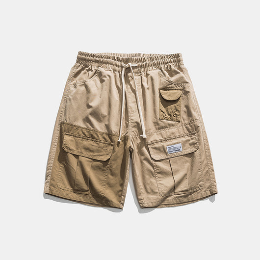 Pantalones Cortos de Diseño Japonés con Costuras Contrastantes y Corte Recto - Image 8