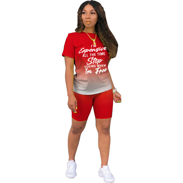 Traje Casual Mujer con Estampado de Letras y Degradado - Image 3