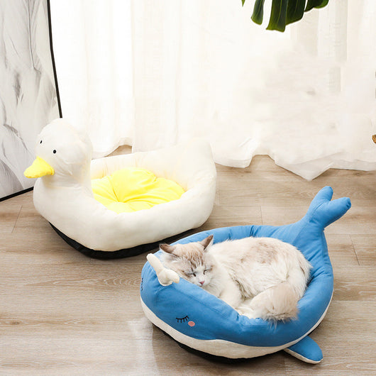 Nido Acogedor para Gatos - Pato Ballena Ultra Suave
