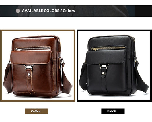 Bolso Mensajero de Cuero Vintage para Hombre - Piel Vacuna Premium - Image 11