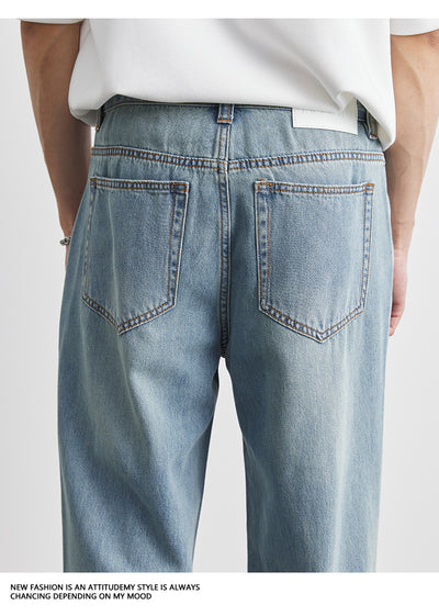 Jeans Rectos Rotos para Hombre en Lavado Claro - Image 13