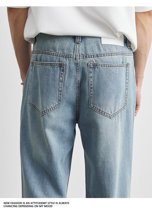 Jeans Rectos Rotos para Hombre en Lavado Claro - Image 13