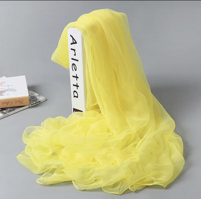 Pañuelo de Seda Largo para Mujer - Chal Playero Chifón Liso Grande - Image 27