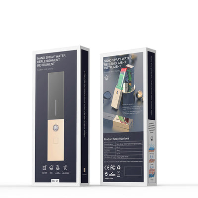 Two sleek black and gold nano spray water replenishing instruments on a dark, reflective surface. - Image 4