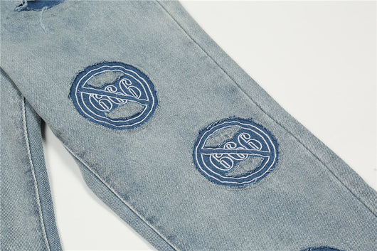 Jeans Hombre Rotos Deslavados con Bordado Artesanal - Image 22