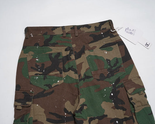 Pantalón de Trabajo Retro Camuflado Cintura Alta Recto Holgado - Image 10