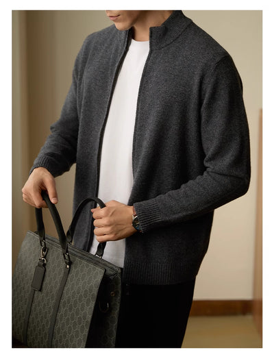 Cardigan con Cuello de Pie y Cierre de Cremallera para Hombre - Image 17