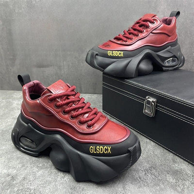 Zapatos Deportivos de Plataforma en Cuero para Hombre - Estilo Moderno y Confort - Image 3