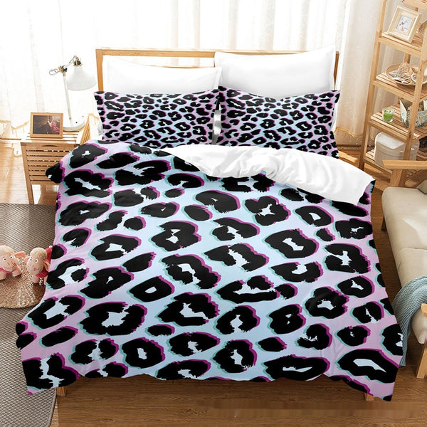 Juego de Edredón y Almohadas Estampado Textura Pelaje Animal
