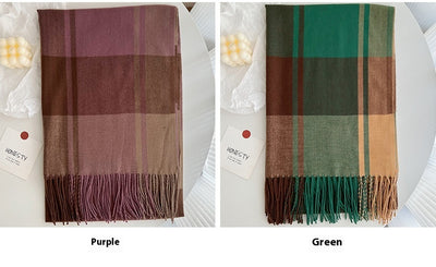 Chal Pashmina Escocés con Borlas para Mujer - Tejido Grueso y Cálido - Image 20