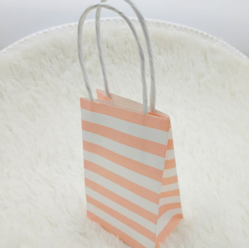 Bolsas de Papel Kraft Blancas con Rayas de Colores Pastel - Image 13