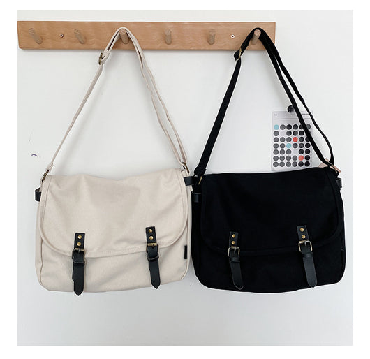 Bolsa de Mensajero Retro de Lona con Cierre Abatible y Detalles de Herrería - Image 18