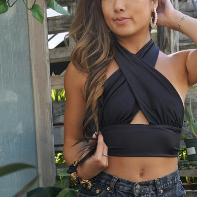 Blusa Escotada sin Espalda para Mujer - Top Versátil Ajustable