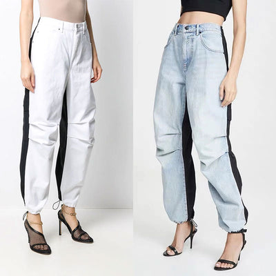 Overol Vaquero Casual con Costura de Personalidad y Cintura Elástica - Image 8