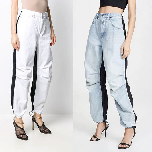 Overol Vaquero Casual con Costura de Personalidad y Cintura Elástica - Image 8