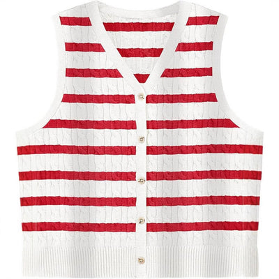Chaleco Tejido Retorcido para Mujer - Estilo Europeo y Americano - Image 4
