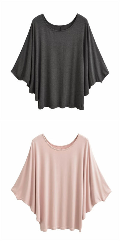 Blusa Suelta de Seda Premium con Mangas Murciélago - Diseño Versátil para Mujer - Image 12