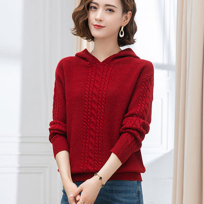 Sudadera con Capucha para Mujer - Suéter Tejido Casual de Manga Larga - Image 19