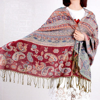 Pañoleta Térmica Jacquard de Cachemira para Aire Acondicionado y Protección Solar