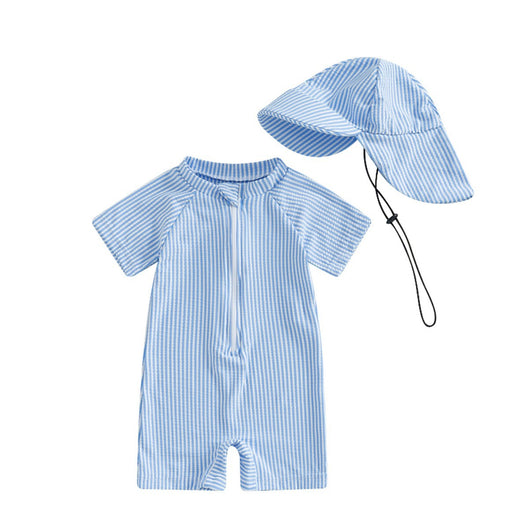 Traje de Baño Infantil Rayas Manga Corta Tallas 70-110