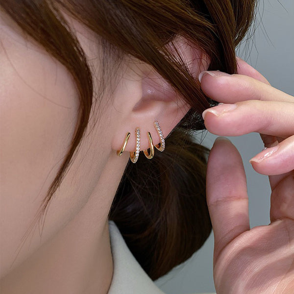 Aretes Clásicos de Zirconia y Plata S925