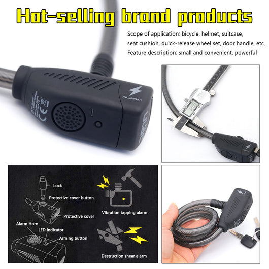 Candado de Cable con Alarma Siren para Bicicleta y Motos - Image 10