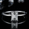 Anillo de Moissanita Rectangular Plata 925 con Baño de Platino para Mujer