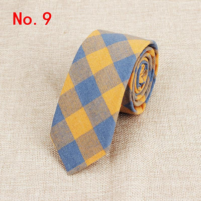 Corbata de Algodón a Cuadros para Hombre - Image 8