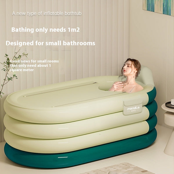 Bañera Inflable Portátil con Almacenamiento Integrado