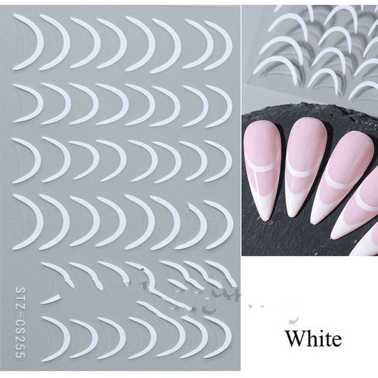Pegatinas de Uñas Francesas con Líneas Metalizadas Bronce - Image 8