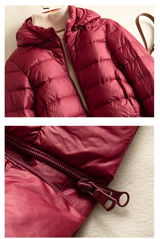 Chaqueta Acolchada Ligera Desmontable con Gorro para Mujer - Image 11