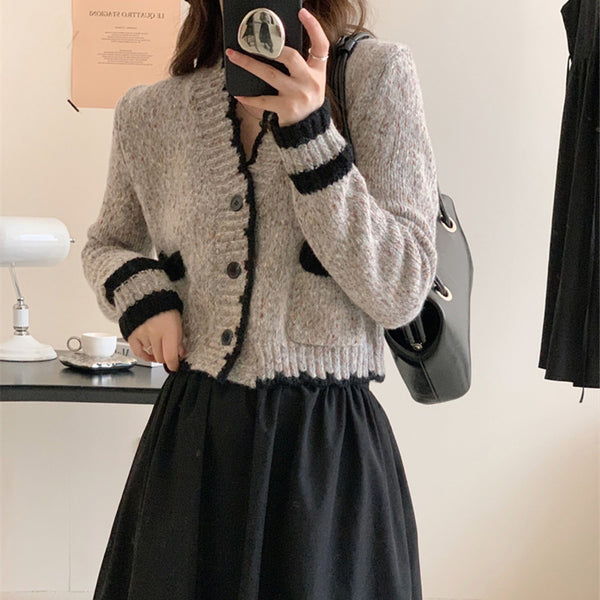 Cardigan Tejido Estilo Francés para Mujer - Suéter Primavera