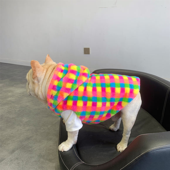 Chaleco Térmico Cuadrille Arcoíris para Perros - Abrigo Otoño e Invierno