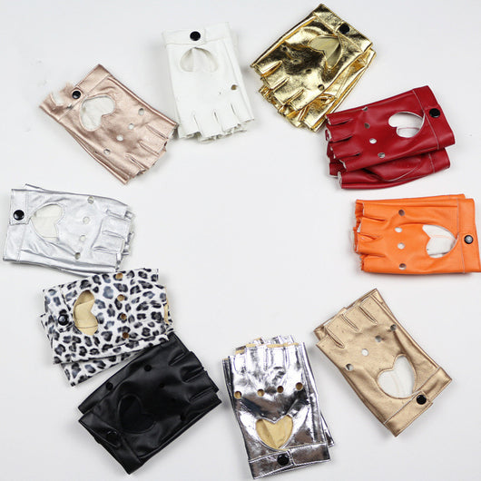 Guantes Hip-hop de Cuero Medio Dedo Performance DS - Image 8