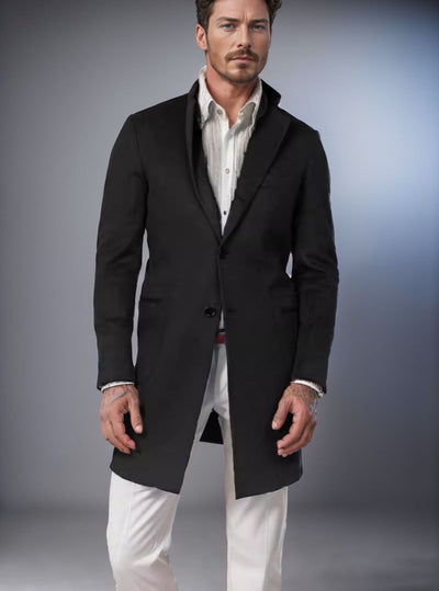 Abrigo de Lana Estilo Británico Largo para Hombre - Image 13