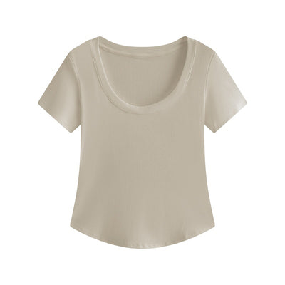 Blusa Slim Fit Escote U Manga Corta Efecto Adelgazante - Image 16