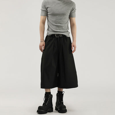 Pantalones Cortos de Vestir con Pliegues y Caída Ancha para Hombre - Image 7