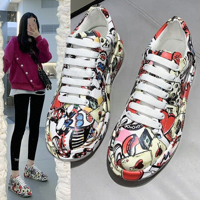 Tenis Plataforma Casual para Mujer con Diseño Pintado