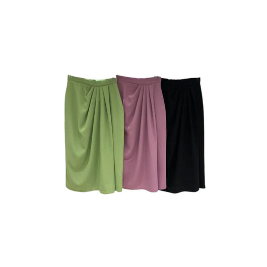 Falda Midi Cintura Alta Clásica de Color Sólido - Image 10