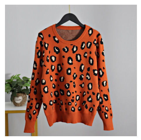 Suéter Estampado Leopardo para Mujer - Cuello Redondo Otoño Invierno - Image 10