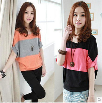 Blusa Suelta con Mangas Murciélago y Rayas - Image 5