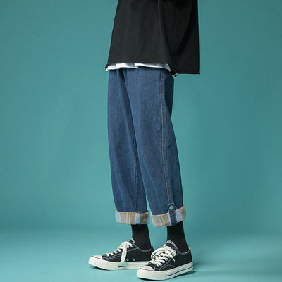 Jeans Rectos Holgados de 9 Puntos Estilo Coreano Tendencia - Image 9